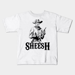 Sheesh Cowboy Black Print Kids T-Shirt